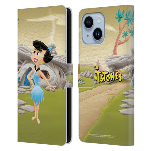 The Flintstones Characters Betty Rubble Leather Book Wallet Case Cover For Apple iPhone 14 Plus