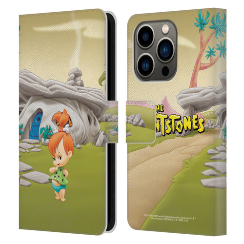 The Flintstones Characters Pebbles Flintstones Leather Book Wallet Case Cover For Apple iPhone 14 Pro