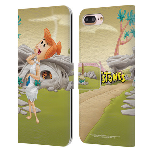 The Flintstones Characters Wilma Flintstones Leather Book Wallet Case Cover For Apple iPhone 7 Plus / iPhone 8 Plus