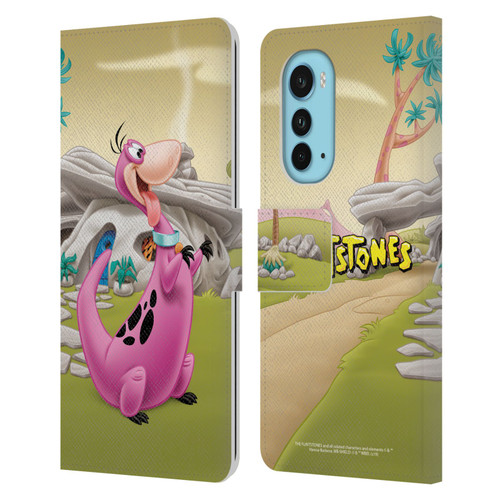 The Flintstones Characters Dino Leather Book Wallet Case Cover For Motorola Edge (2022)