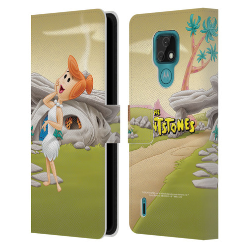 The Flintstones Characters Wilma Flintstones Leather Book Wallet Case Cover For Motorola Moto E7