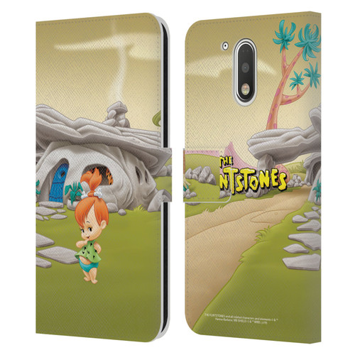 The Flintstones Characters Pebbles Flintstones Leather Book Wallet Case Cover For Motorola Moto G41