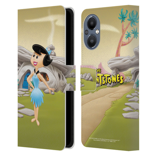 The Flintstones Characters Betty Rubble Leather Book Wallet Case Cover For OnePlus Nord N20 5G