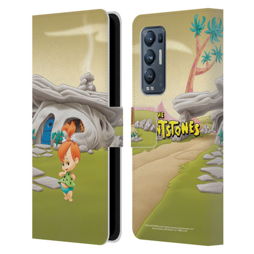 The Flintstones Characters Pebbles Flintstones Leather Book Wallet Case Cover For OPPO Find X3 Neo / Reno5 Pro+ 5G
