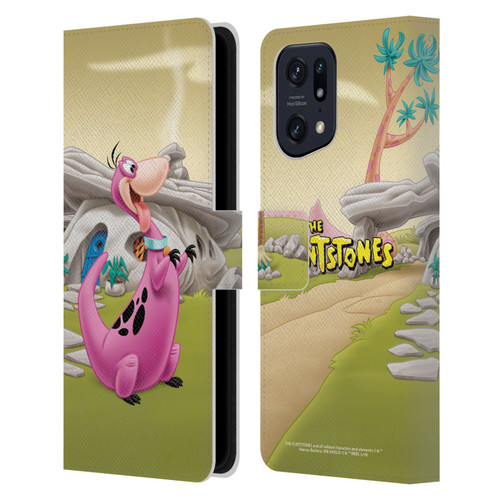 The Flintstones Characters Dino Leather Book Wallet Case Cover For OPPO Find X5
