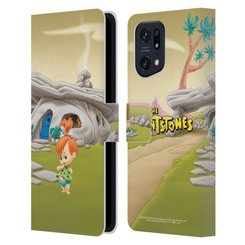 The Flintstones Characters Pebbles Flintstones Leather Book Wallet Case Cover For OPPO Find X5