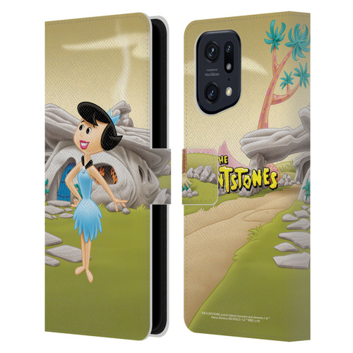 The Flintstones Characters Betty Rubble Leather Book Wallet Case Cover For OPPO Find X5 Pro