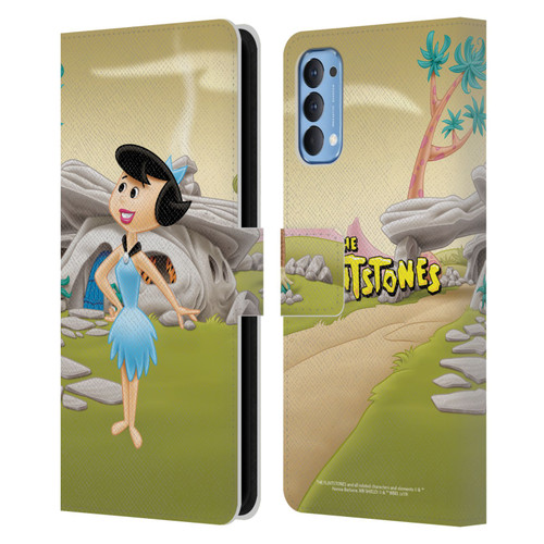 The Flintstones Characters Betty Rubble Leather Book Wallet Case Cover For OPPO Reno 4 5G