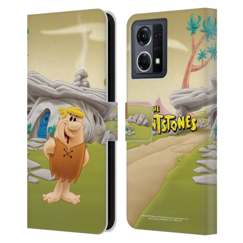 The Flintstones Characters Barney Rubble Leather Book Wallet Case Cover For OPPO Reno8 4G