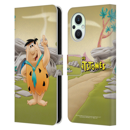 The Flintstones Characters Fred Flintstones Leather Book Wallet Case Cover For OPPO Reno8 Lite