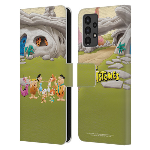 The Flintstones Characters Stone House Leather Book Wallet Case Cover For Samsung Galaxy A13 (2022)