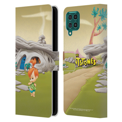 The Flintstones Characters Pebbles Flintstones Leather Book Wallet Case Cover For Samsung Galaxy F62 (2021)