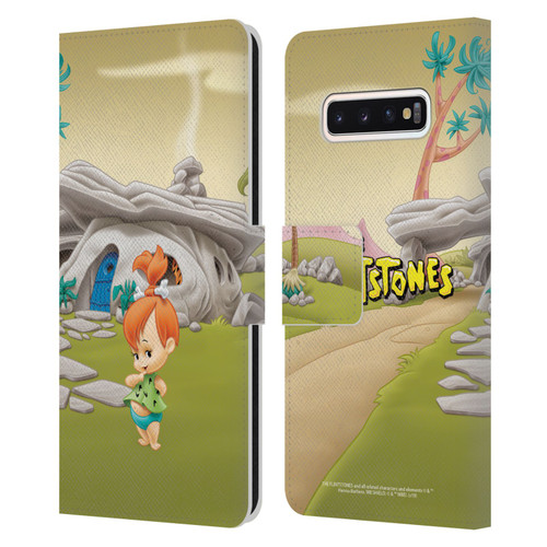 The Flintstones Characters Pebbles Flintstones Leather Book Wallet Case Cover For Samsung Galaxy S10