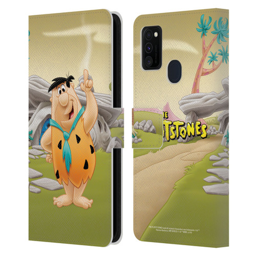 The Flintstones Characters Fred Flintstones Leather Book Wallet Case Cover For Samsung Galaxy M30s (2019)/M21 (2020)