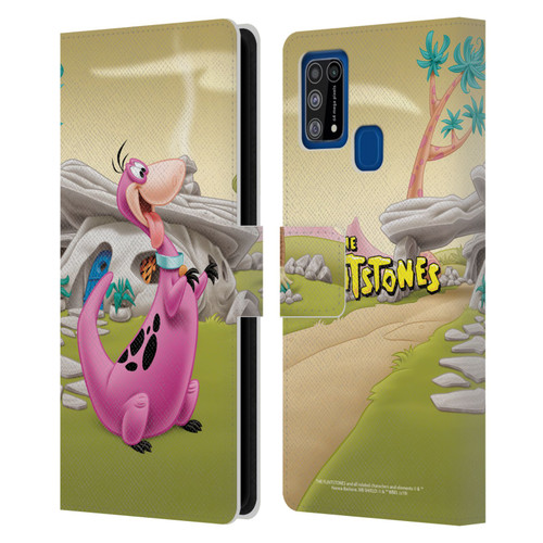 The Flintstones Characters Dino Leather Book Wallet Case Cover For Samsung Galaxy M31 (2020)