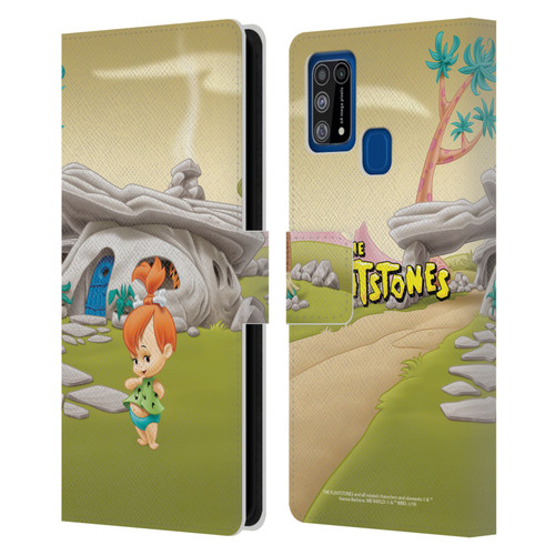 The Flintstones Characters Pebbles Flintstones Leather Book Wallet Case Cover For Samsung Galaxy M31 (2020)