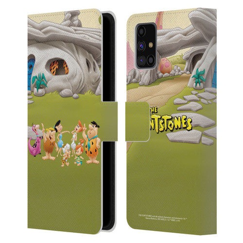 The Flintstones Characters Stone House Leather Book Wallet Case Cover For Samsung Galaxy M31s (2020)