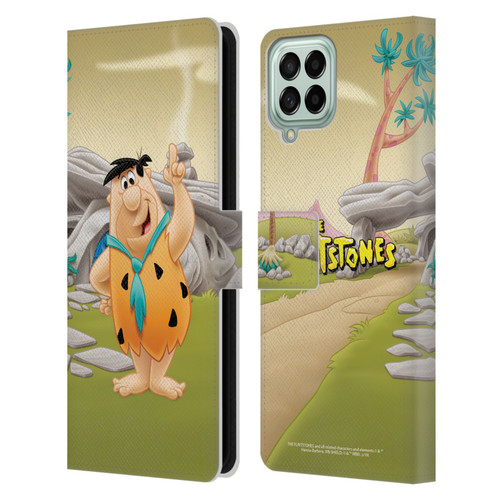 The Flintstones Characters Fred Flintstones Leather Book Wallet Case Cover For Samsung Galaxy M53 (2022)