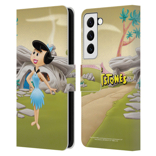 The Flintstones Characters Betty Rubble Leather Book Wallet Case Cover For Samsung Galaxy S22 5G
