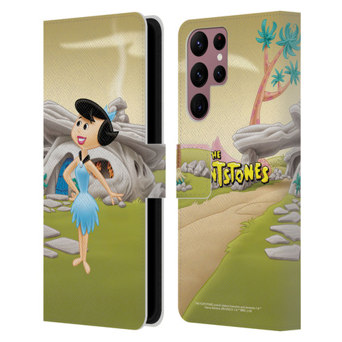 The Flintstones Characters Betty Rubble Leather Book Wallet Case Cover For Samsung Galaxy S22 Ultra 5G