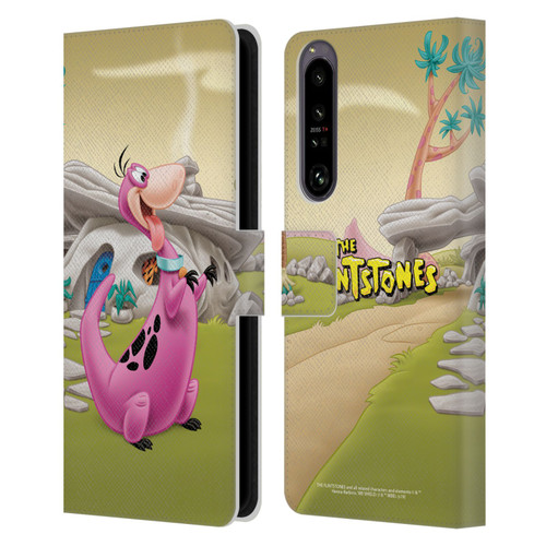 The Flintstones Characters Dino Leather Book Wallet Case Cover For Sony Xperia 1 IV