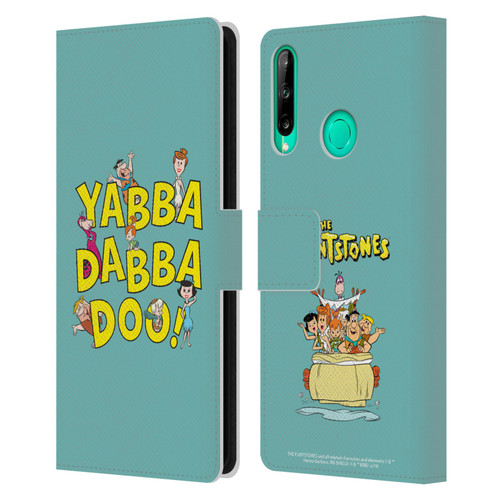 The Flintstones Graphics Yabba-Dabba-Doo Leather Book Wallet Case Cover For Huawei P40 lite E