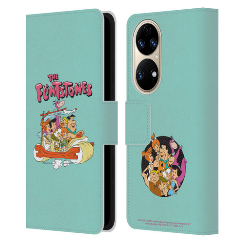 The Flintstones Graphics Family Leather Book Wallet Case Cover For Huawei P50