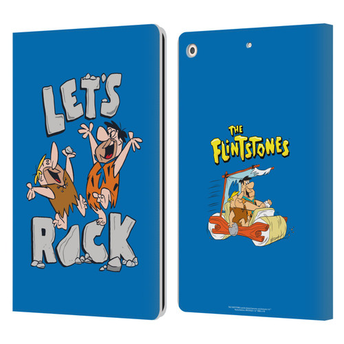 The Flintstones Graphics Fred And Barney Leather Book Wallet Case Cover For Apple iPad 10.2 2019/2020/2021