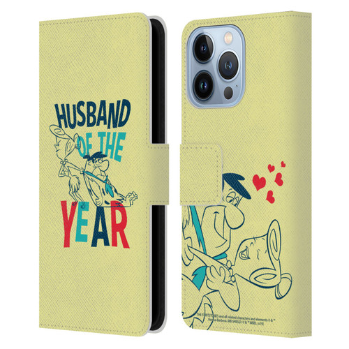 The Flintstones Graphics Husband Of The Year Leather Book Wallet Case Cover For Apple iPhone 13 Pro