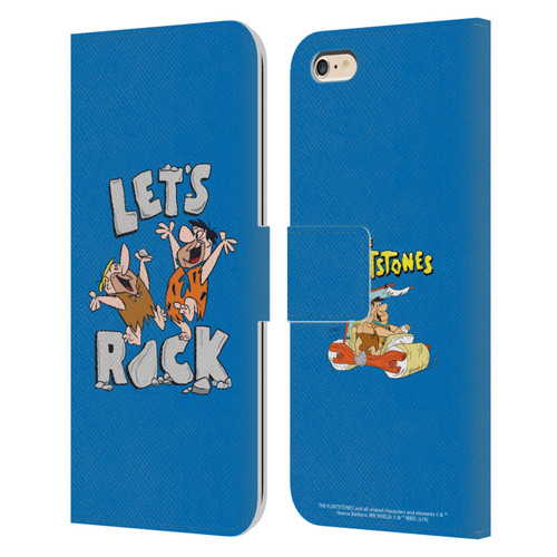 The Flintstones Graphics Fred And Barney Leather Book Wallet Case Cover For Apple iPhone 6 Plus / iPhone 6s Plus