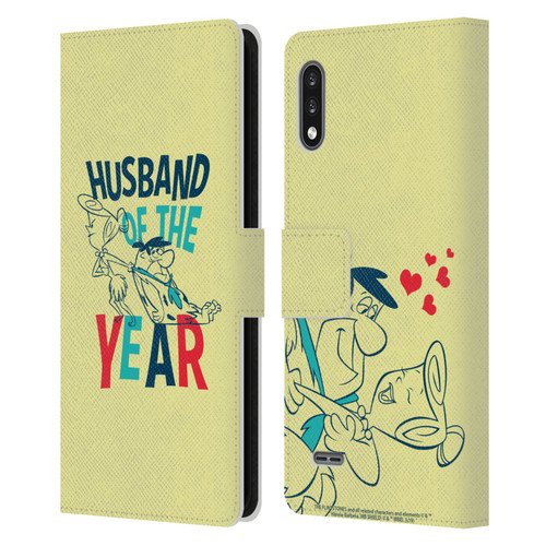 The Flintstones Graphics Husband Of The Year Leather Book Wallet Case Cover For LG K22