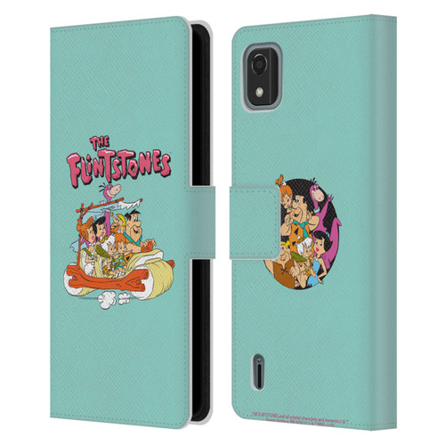 The Flintstones Graphics Family Leather Book Wallet Case Cover For Nokia C2 2nd Edition