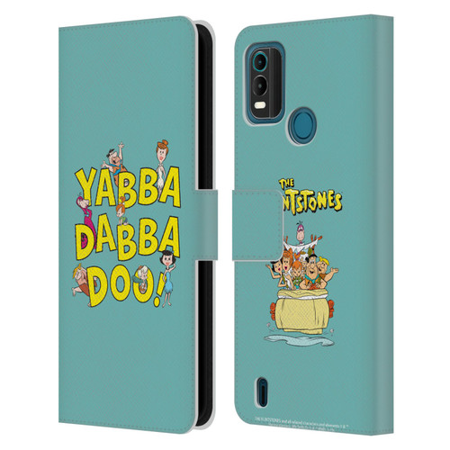 The Flintstones Graphics Yabba-Dabba-Doo Leather Book Wallet Case Cover For Nokia G11 Plus