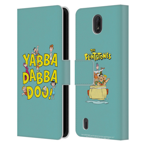 The Flintstones Graphics Yabba-Dabba-Doo Leather Book Wallet Case Cover For Nokia C01 Plus/C1 2nd Edition