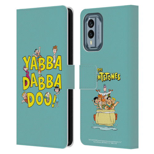The Flintstones Graphics Yabba-Dabba-Doo Leather Book Wallet Case Cover For Nokia X30