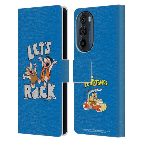 The Flintstones Graphics Fred And Barney Leather Book Wallet Case Cover For Motorola Edge 30