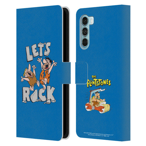 The Flintstones Graphics Fred And Barney Leather Book Wallet Case Cover For Motorola Edge S30 / Moto G200 5G