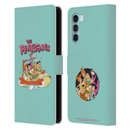 The Flintstones Graphics Family Leather Book Wallet Case Cover For Motorola Edge S30 / Moto G200 5G