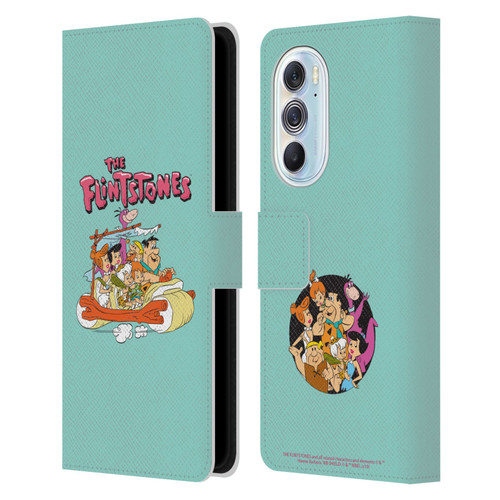 The Flintstones Graphics Family Leather Book Wallet Case Cover For Motorola Edge X30