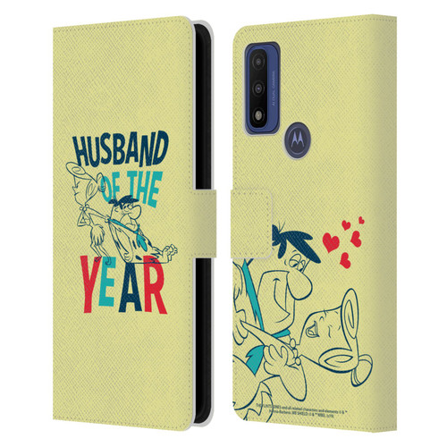 The Flintstones Graphics Husband Of The Year Leather Book Wallet Case Cover For Motorola G Pure