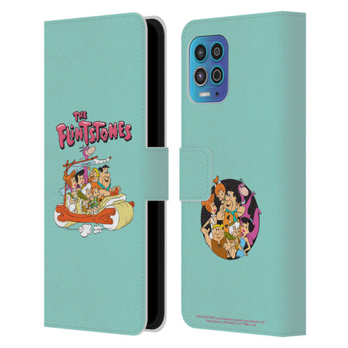 The Flintstones Graphics Family Leather Book Wallet Case Cover For Motorola Moto G100