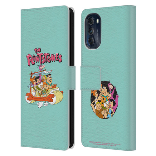 The Flintstones Graphics Family Leather Book Wallet Case Cover For Motorola Moto G (2022)