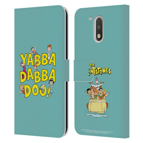The Flintstones Graphics Yabba-Dabba-Doo Leather Book Wallet Case Cover For Motorola Moto G41
