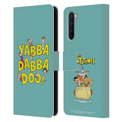 The Flintstones Graphics Yabba-Dabba-Doo Leather Book Wallet Case Cover For OnePlus Nord 5G
