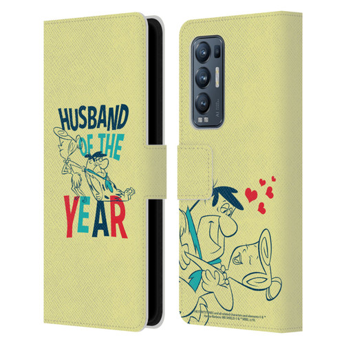 The Flintstones Graphics Husband Of The Year Leather Book Wallet Case Cover For OPPO Find X3 Neo / Reno5 Pro+ 5G