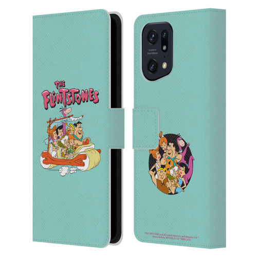The Flintstones Graphics Family Leather Book Wallet Case Cover For OPPO Find X5