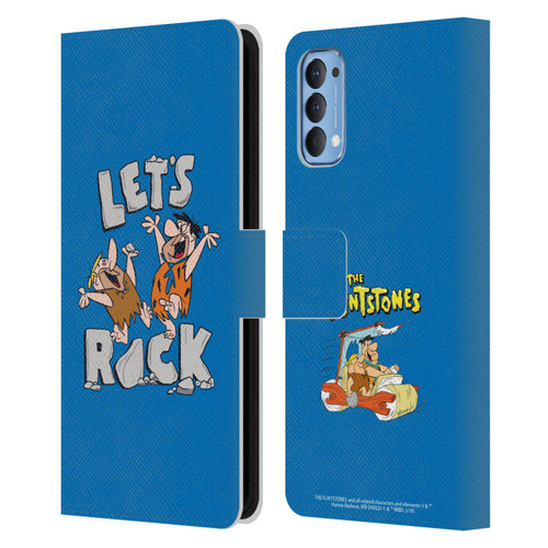 The Flintstones Graphics Fred And Barney Leather Book Wallet Case Cover For OPPO Reno 4 5G