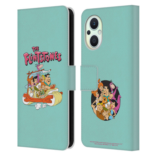 The Flintstones Graphics Family Leather Book Wallet Case Cover For OPPO Reno8 Lite