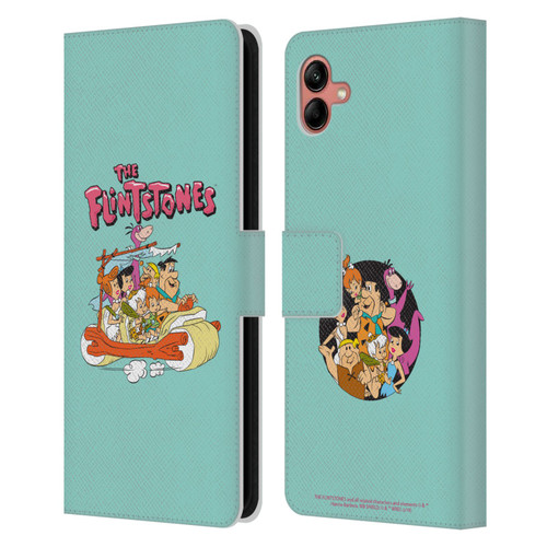 The Flintstones Graphics Family Leather Book Wallet Case Cover For Samsung Galaxy A04 (2022)