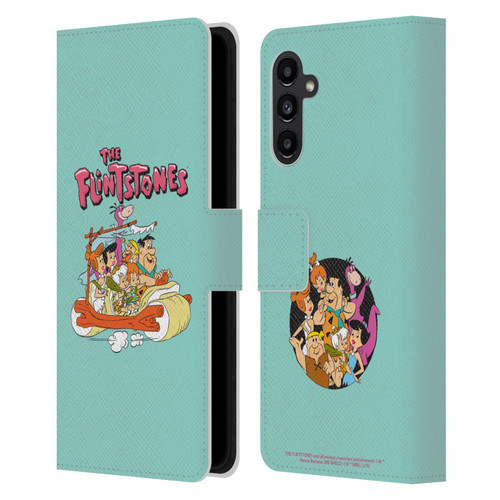 The Flintstones Graphics Family Leather Book Wallet Case Cover For Samsung Galaxy A13 5G (2021)